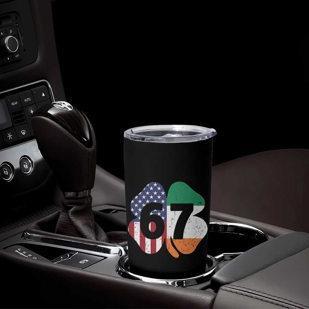 Six Seven 6 7 St Patricks Day Tumbler Cup 67 Meme Irish American Ireland Flag Lucky Shamrocks