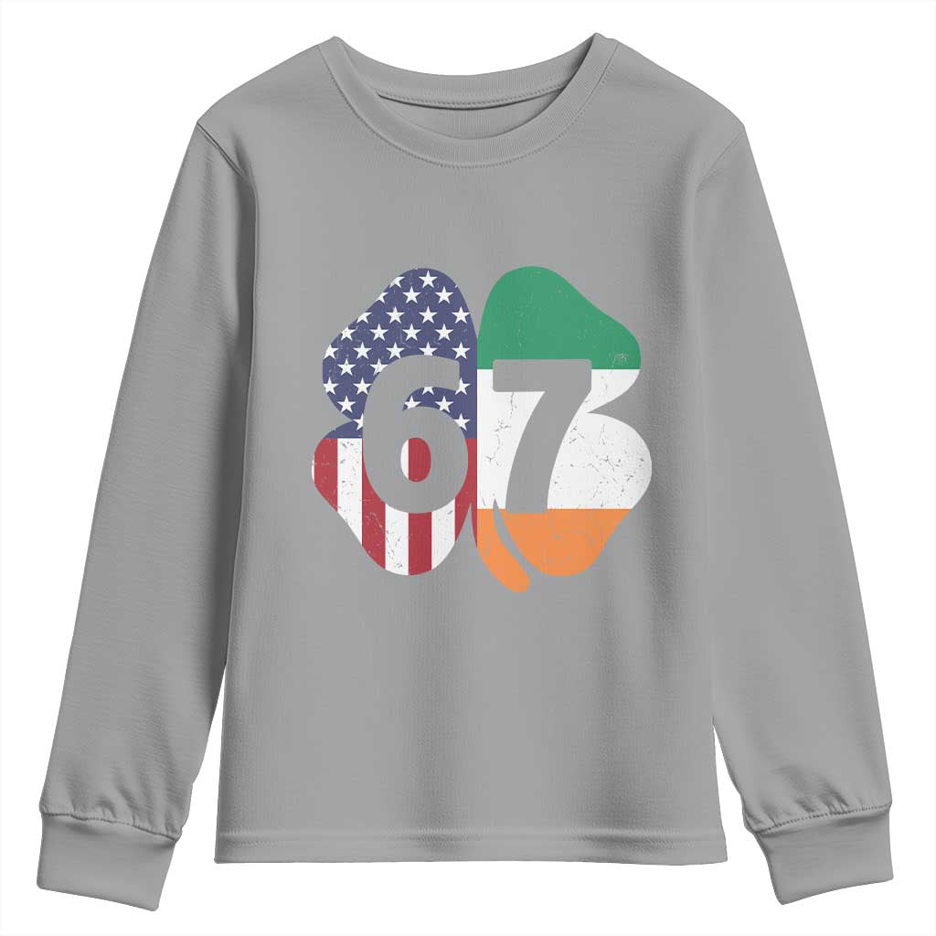 Six Seven 6 7 St Patricks Day Youth Sweatshirt 67 Meme Irish American Ireland Flag Lucky Shamrocks