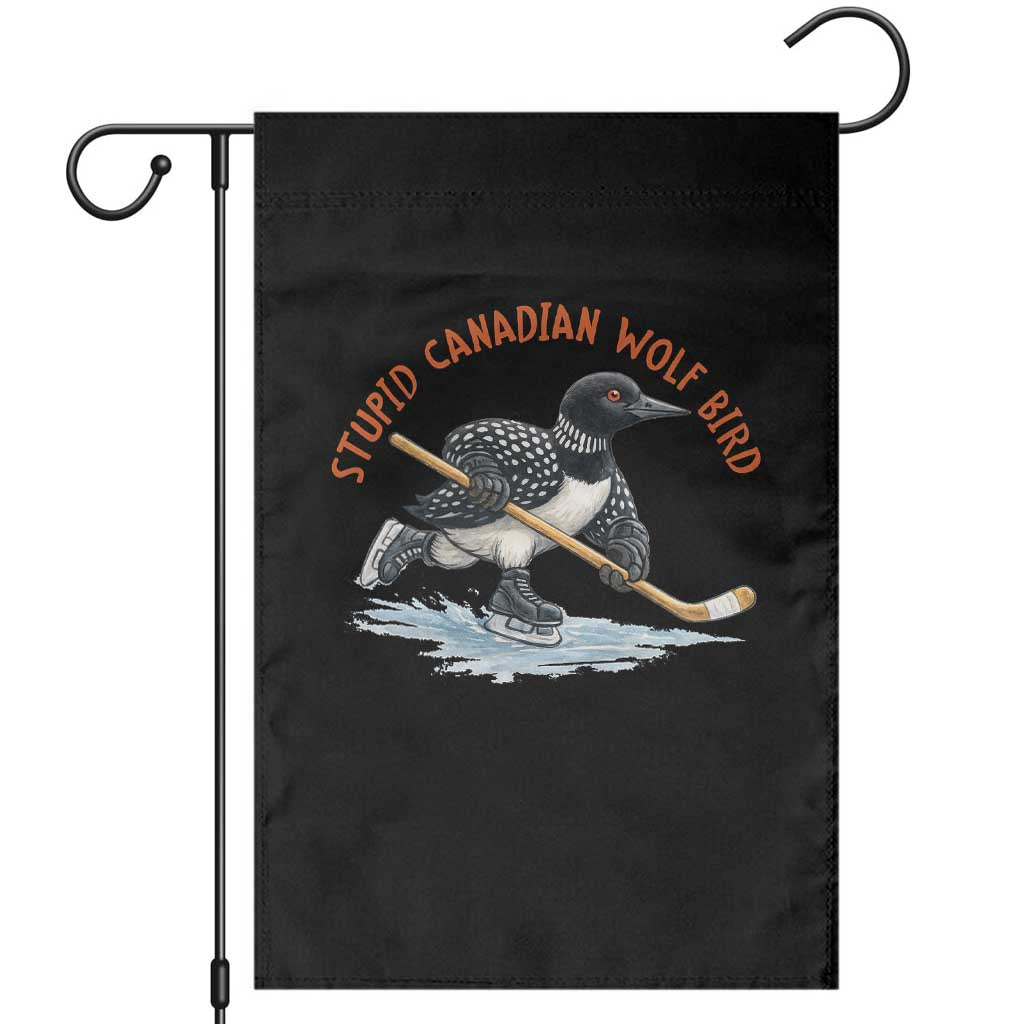 Stupid Canadian Wolf Bird Garden Flag Funny Romance Hockey Fan LGBTQ+
