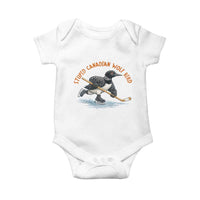 Stupid Canadian Wolf Bird Baby Onesie Funny Romance Hockey Fan LGBTQ+