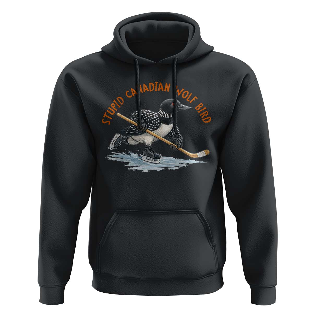 Stupid Canadian Wolf Bird Hoodie Funny Romance Hockey Fan LGBTQ+