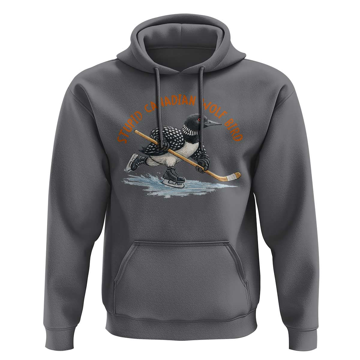 Stupid Canadian Wolf Bird Hoodie Funny Romance Hockey Fan LGBTQ+