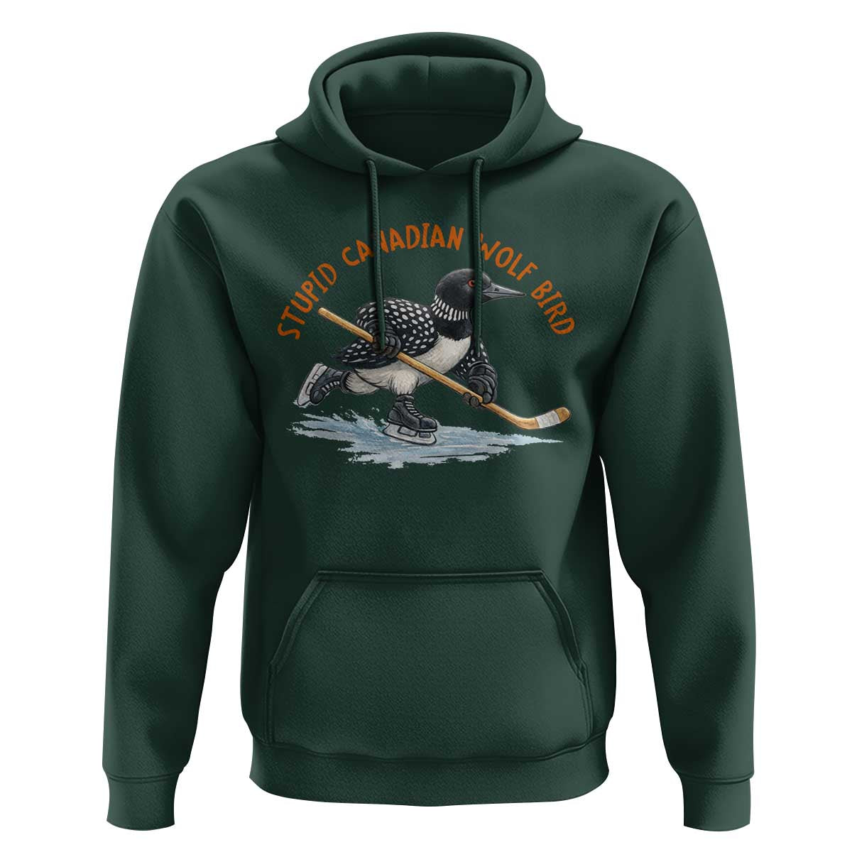 Stupid Canadian Wolf Bird Hoodie Funny Romance Hockey Fan LGBTQ+