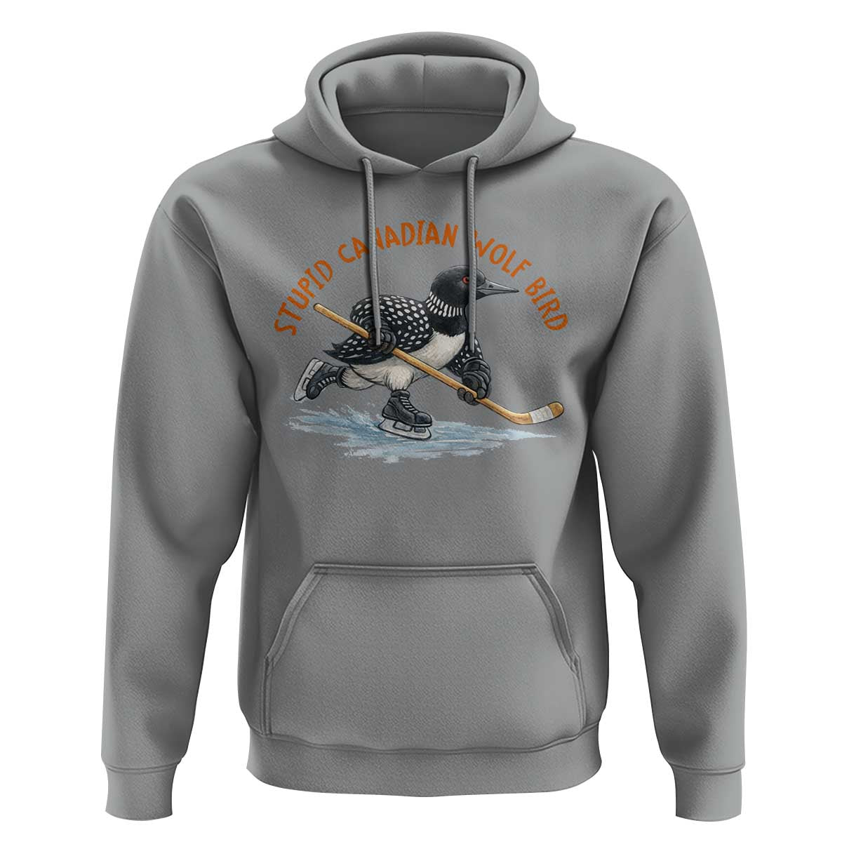 Stupid Canadian Wolf Bird Hoodie Funny Romance Hockey Fan LGBTQ+