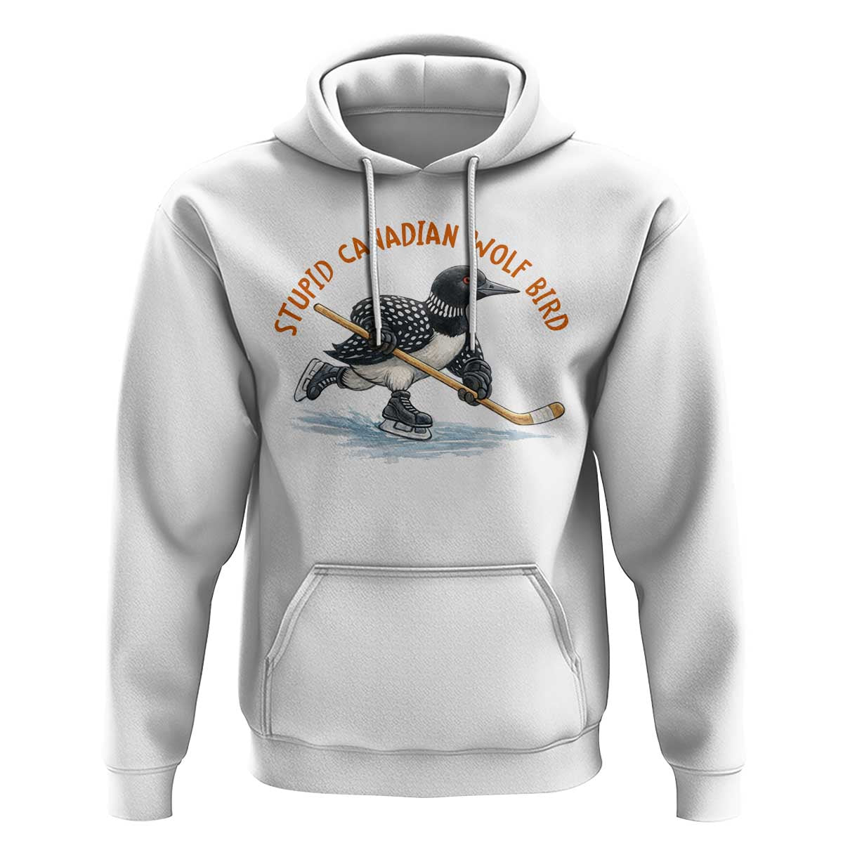 Stupid Canadian Wolf Bird Hoodie Funny Romance Hockey Fan LGBTQ+