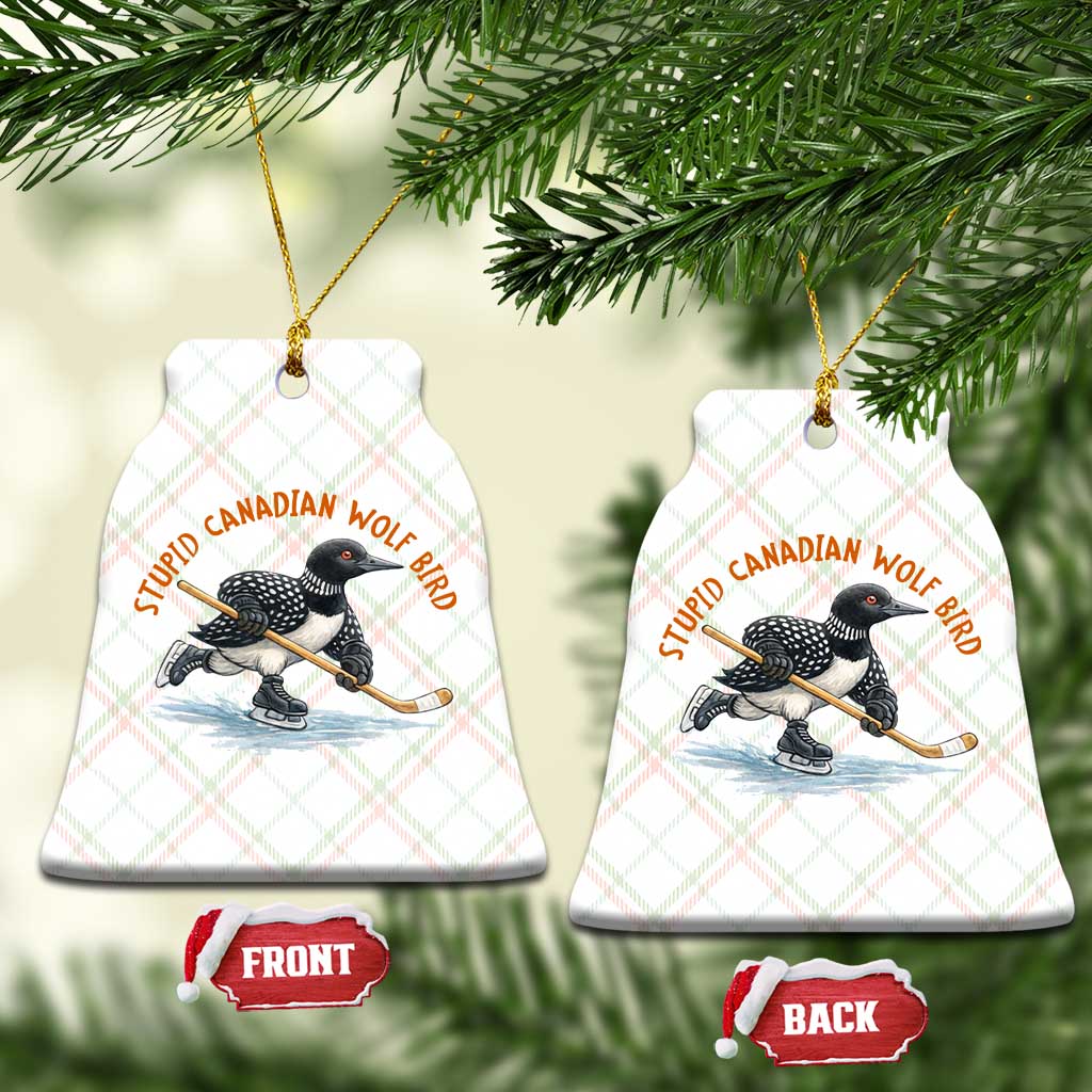 Stupid Canadian Wolf Bird Ceramic Ornament Funny Romance Hockey Fan LGBTQ+