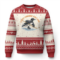 Stupid Canadian Wolf Bird Ugly Christmas Sweater Funny Romance Hockey Fan LGBTQ+