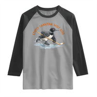 Stupid Canadian Wolf Bird Raglan Shirt Funny Romance Hockey Fan LGBTQ+