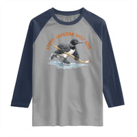 Stupid Canadian Wolf Bird Raglan Shirt Funny Romance Hockey Fan LGBTQ+