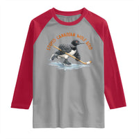 Stupid Canadian Wolf Bird Raglan Shirt Funny Romance Hockey Fan LGBTQ+