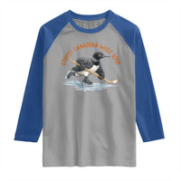 Stupid Canadian Wolf Bird Raglan Shirt Funny Romance Hockey Fan LGBTQ+
