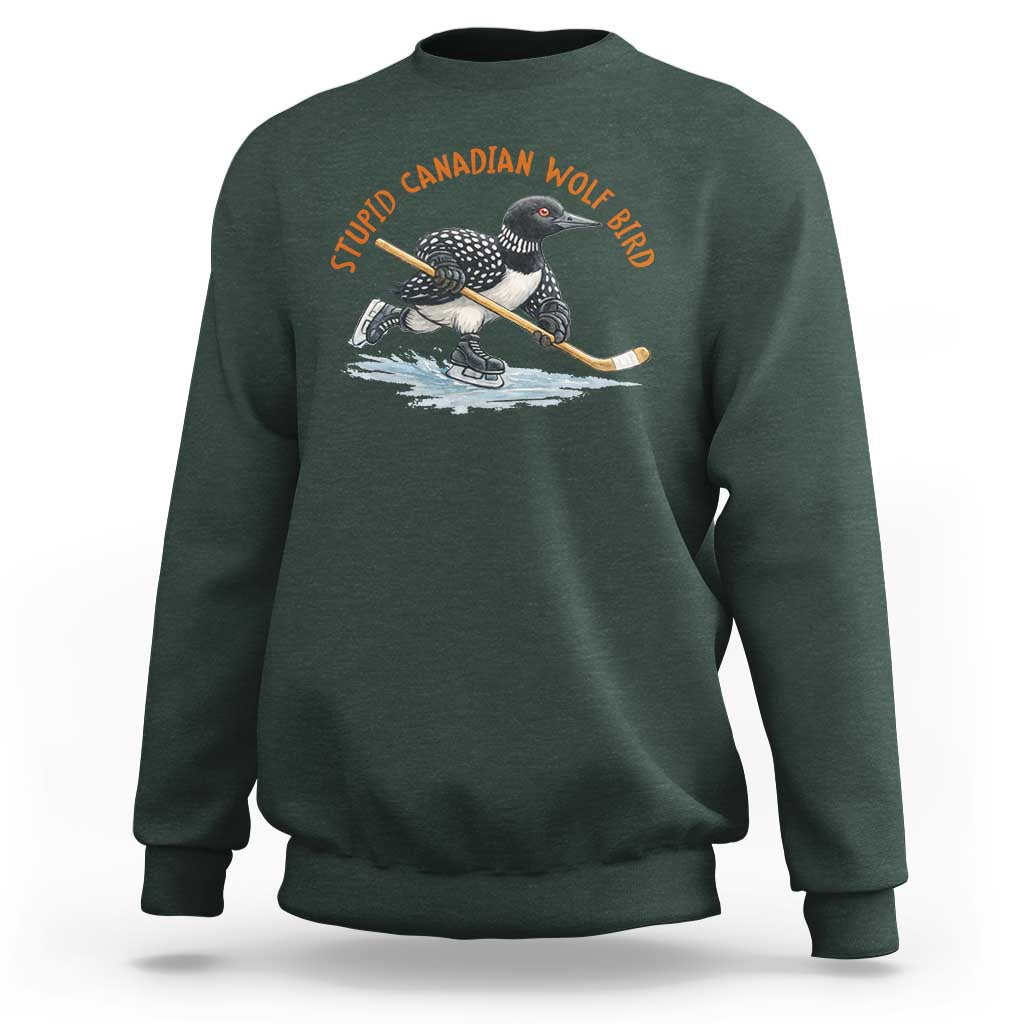 Stupid Canadian Wolf Bird Sweatshirt Funny Romance Hockey Fan LGBTQ+