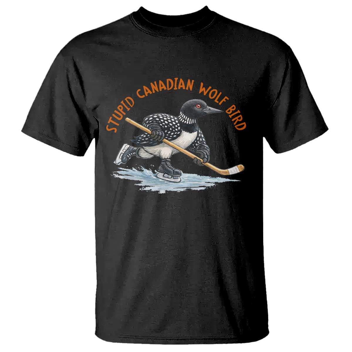 Stupid Canadian Wolf Bird T Shirt Funny Romance Hockey Fan LGBTQ+