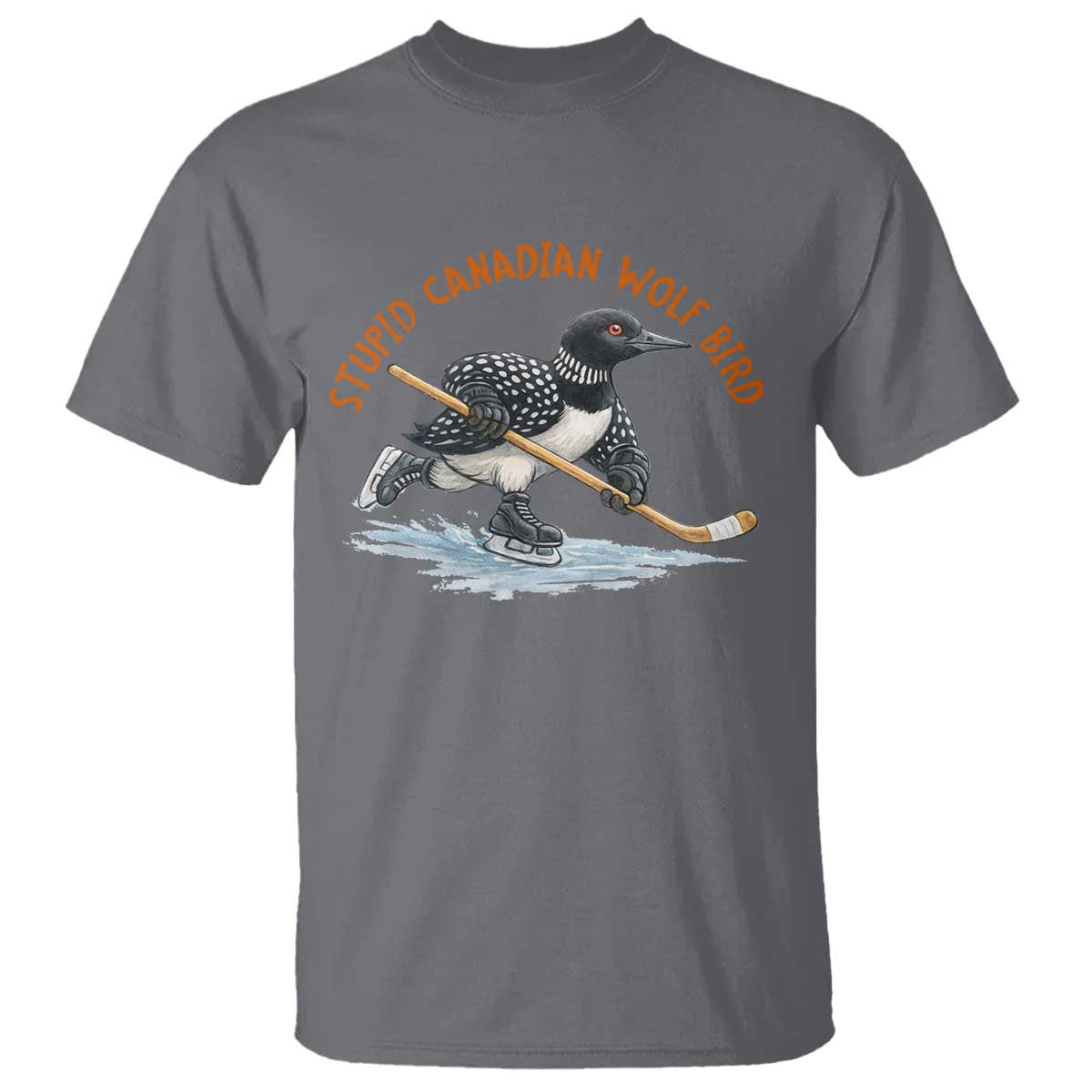 Stupid Canadian Wolf Bird T Shirt Funny Romance Hockey Fan LGBTQ+