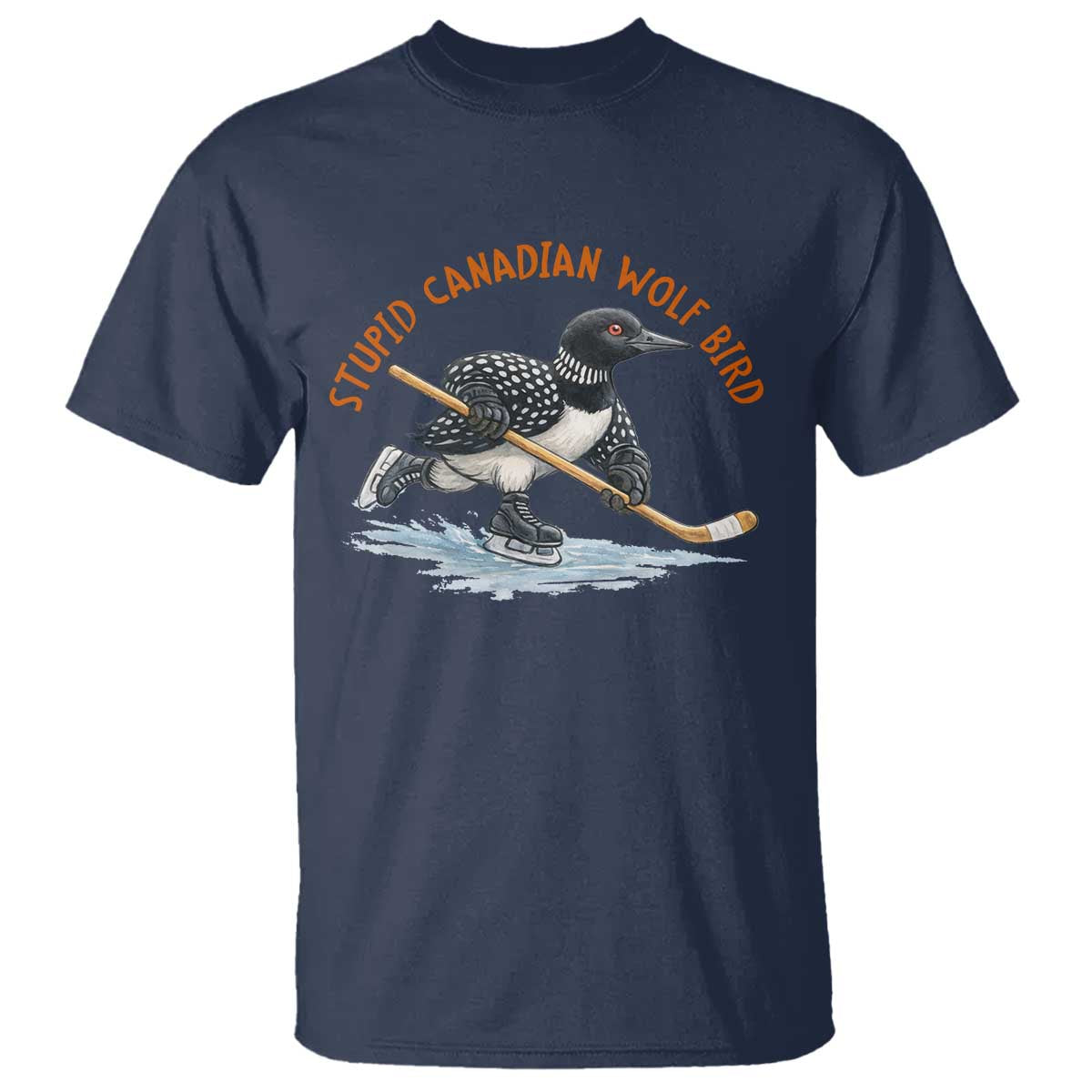 Stupid Canadian Wolf Bird T Shirt Funny Romance Hockey Fan LGBTQ+
