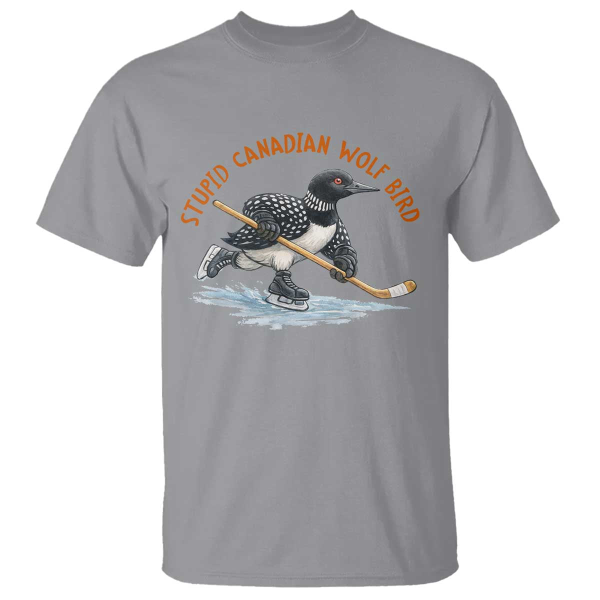 Stupid Canadian Wolf Bird T Shirt Funny Romance Hockey Fan LGBTQ+