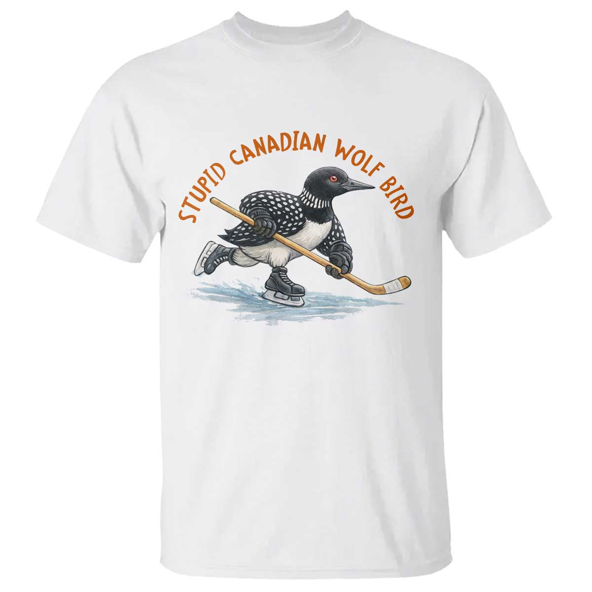 Stupid Canadian Wolf Bird T Shirt Funny Romance Hockey Fan LGBTQ+