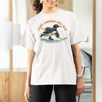 Stupid Canadian Wolf Bird T Shirt For Women Funny Romance Hockey Fan LGBTQ+