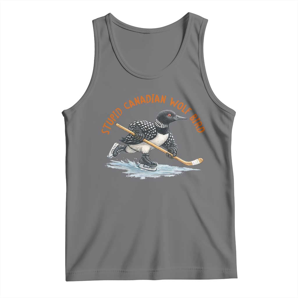 Stupid Canadian Wolf Bird Tank Top Funny Romance Hockey Fan LGBTQ+