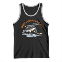 Stupid Canadian Wolf Bird Tank Top Funny Romance Hockey Fan LGBTQ+