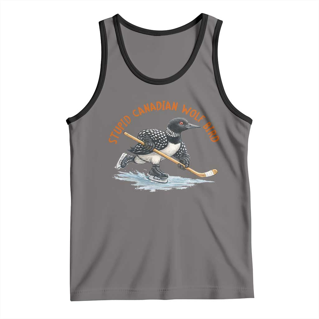 Stupid Canadian Wolf Bird Tank Top Funny Romance Hockey Fan LGBTQ+