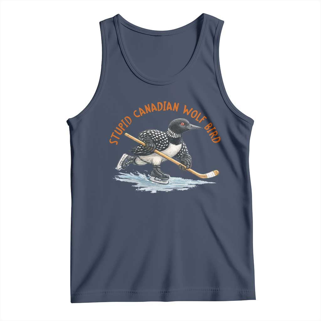 Stupid Canadian Wolf Bird Tank Top Funny Romance Hockey Fan LGBTQ+