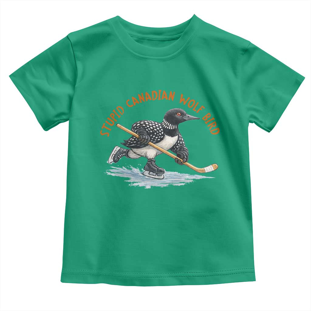 Stupid Canadian Wolf Bird Toddler T Shirt Funny Romance Hockey Fan LGBTQ+
