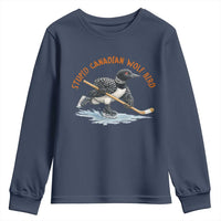 Stupid Canadian Wolf Bird Youth Sweatshirt Funny Romance Hockey Fan LGBTQ+