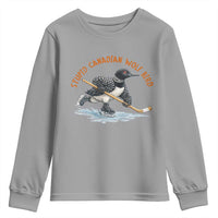 Stupid Canadian Wolf Bird Youth Sweatshirt Funny Romance Hockey Fan LGBTQ+