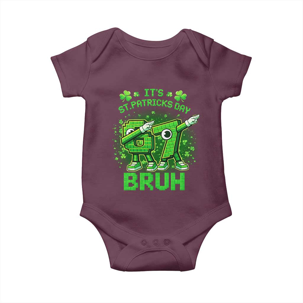 Its St Patricks Day 67 Bruh Baby Onesie Funny Shamrock Six Seven 6 7 Meme Gen Alpha