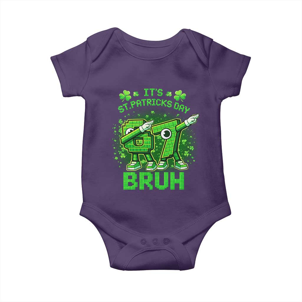 Its St Patricks Day 67 Bruh Baby Onesie Funny Shamrock Six Seven 6 7 Meme Gen Alpha
