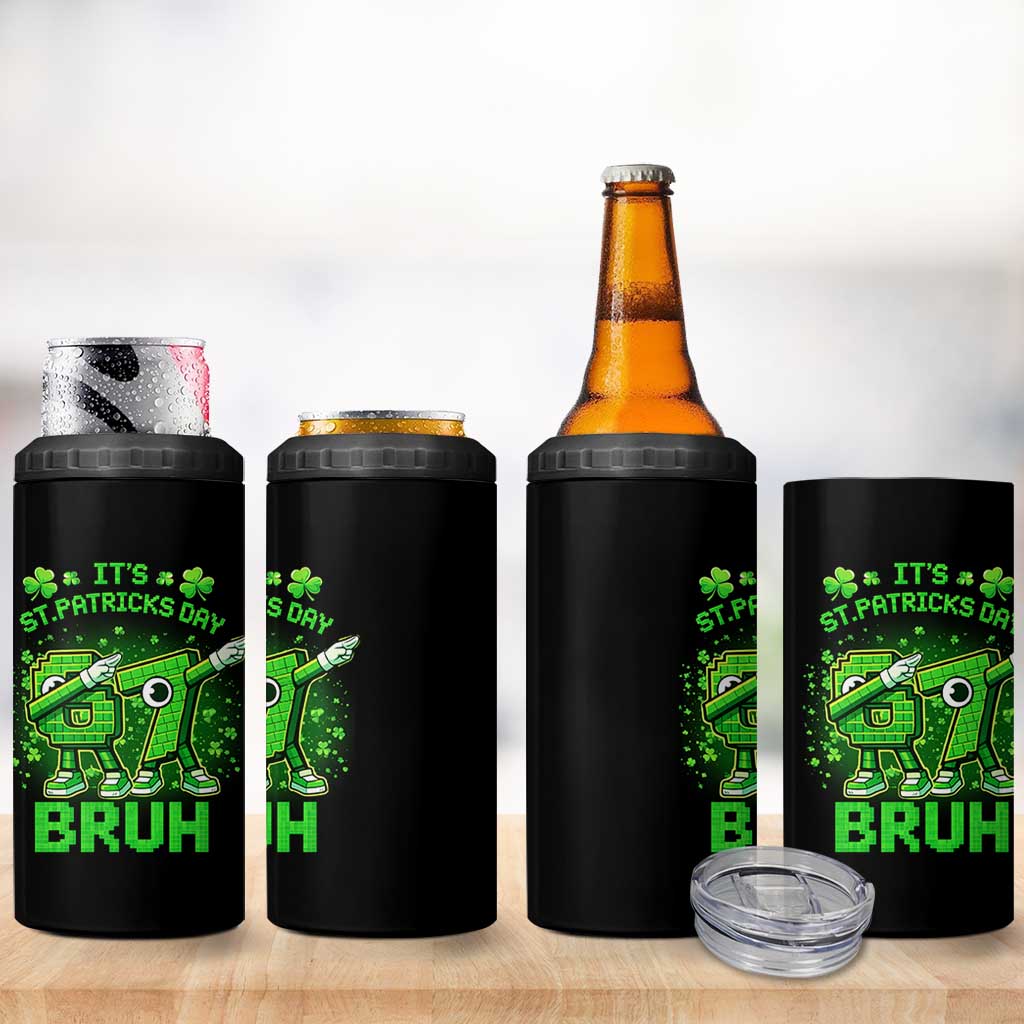 Its St Patricks Day 67 Bruh 4 in 1 Can Cooler Tumbler Funny Shamrock Six Seven 6 7 Meme Gen Alpha