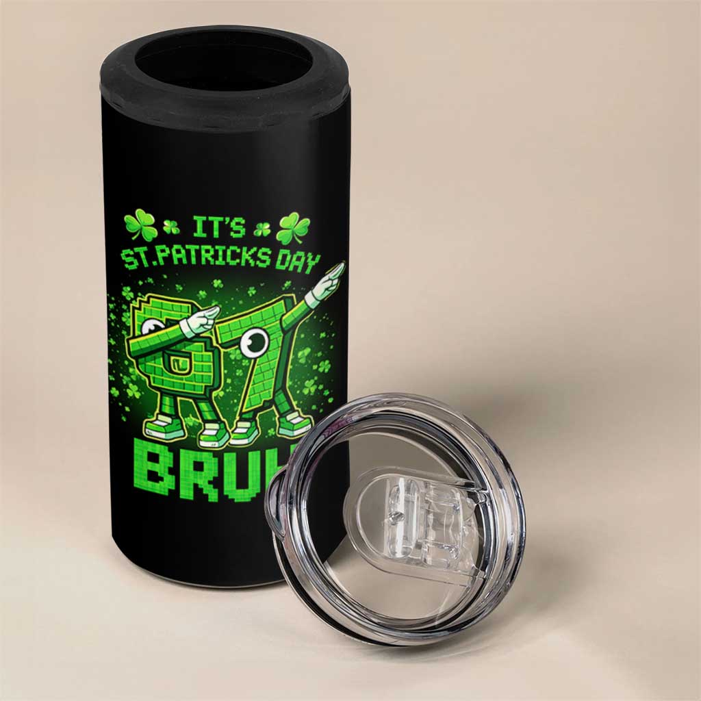 Its St Patricks Day 67 Bruh 4 in 1 Can Cooler Tumbler Funny Shamrock Six Seven 6 7 Meme Gen Alpha