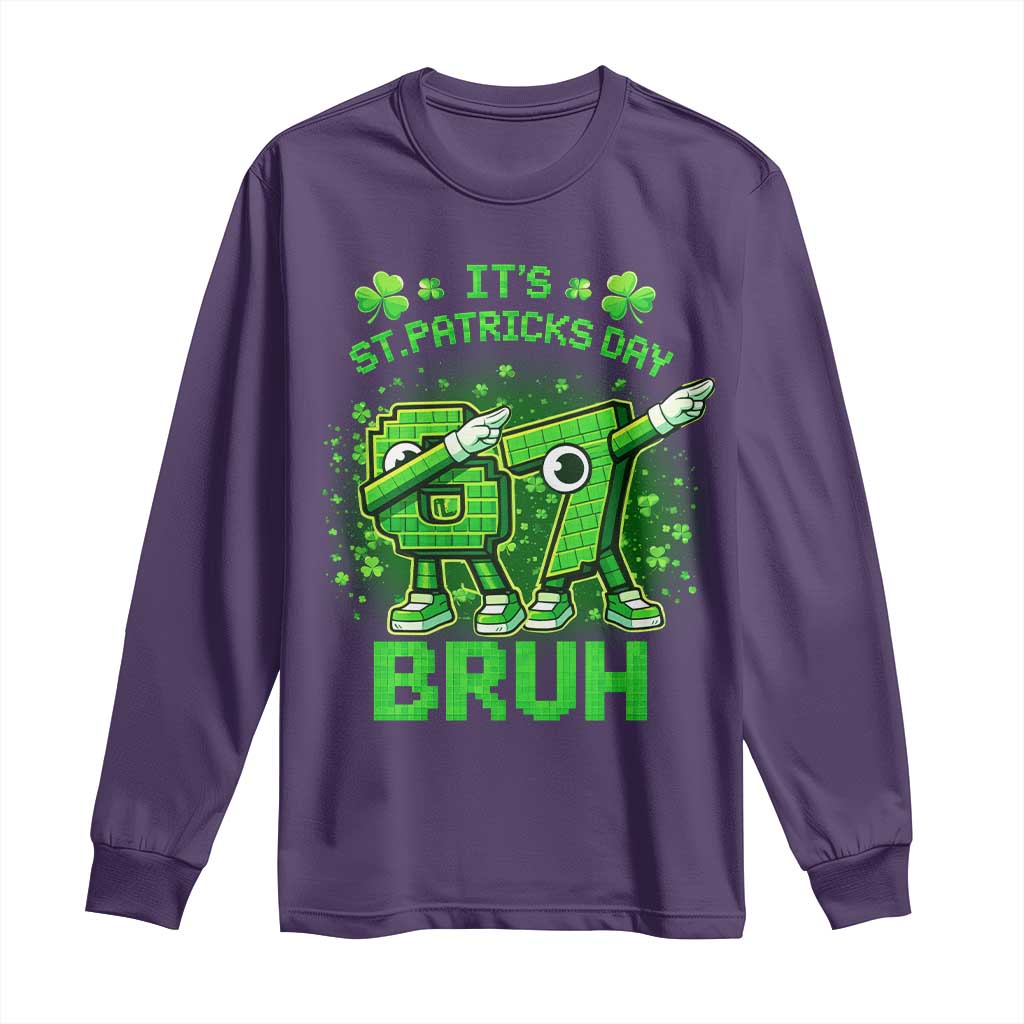 Its St Patricks Day 67 Bruh Long Sleeve Shirt Funny Shamrock Six Seven 6 7 Meme Gen Alpha