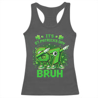 Its St Patricks Day 67 Bruh Racerback Tank Top Funny Shamrock Six Seven 6 7 Meme Gen Alpha