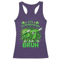 Its St Patricks Day 67 Bruh Racerback Tank Top Funny Shamrock Six Seven 6 7 Meme Gen Alpha