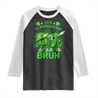Its St Patricks Day 67 Bruh Raglan Shirt Funny Shamrock Six Seven 6 7 Meme Gen Alpha