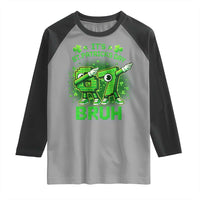 Its St Patricks Day 67 Bruh Raglan Shirt Funny Shamrock Six Seven 6 7 Meme Gen Alpha