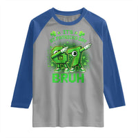 Its St Patricks Day 67 Bruh Raglan Shirt Funny Shamrock Six Seven 6 7 Meme Gen Alpha