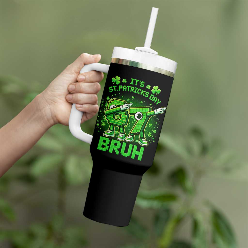 Its St Patricks Day 67 Bruh Tumbler With Handle Funny Shamrock Six Seven 6 7 Meme Gen Alpha