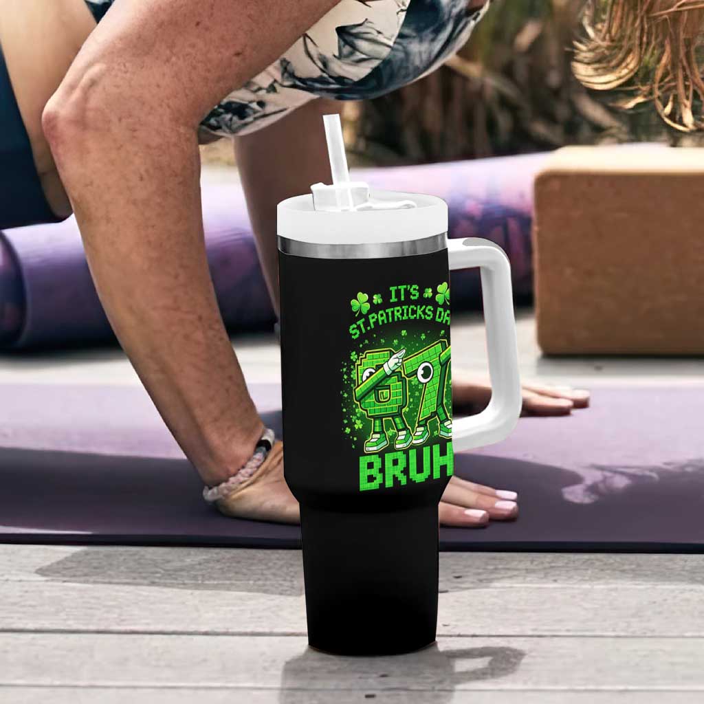Its St Patricks Day 67 Bruh Tumbler With Handle Funny Shamrock Six Seven 6 7 Meme Gen Alpha