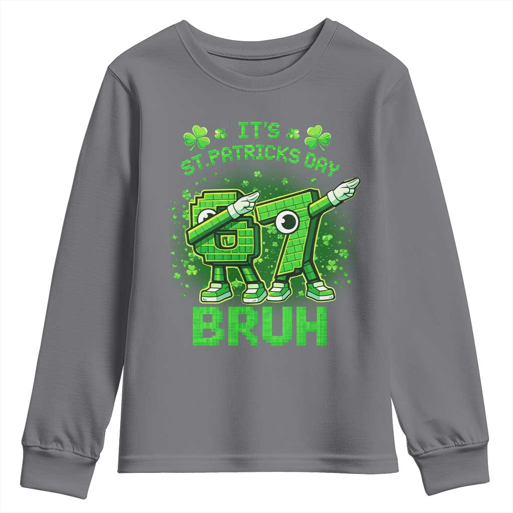 Its St Patricks Day 67 Bruh Youth Sweatshirt Funny Shamrock Six Seven 6 7 Meme Gen Alpha