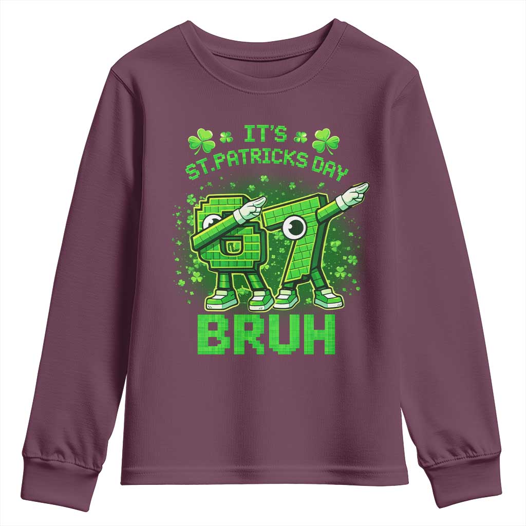 Its St Patricks Day 67 Bruh Youth Sweatshirt Funny Shamrock Six Seven 6 7 Meme Gen Alpha
