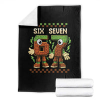 Six Seven Brainrot Italian Funny 67 Throw Blanket Checkered Kids Gaming Meme