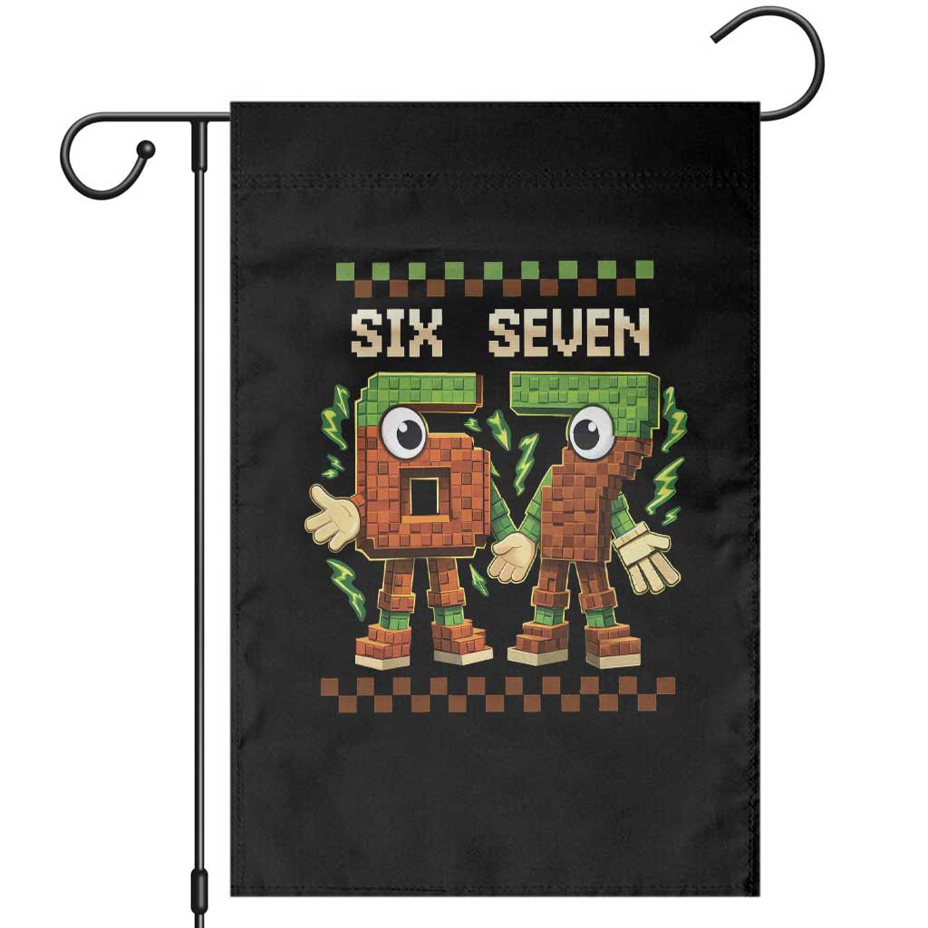 Six Seven Brainrot Italian Funny 67 Garden Flag Checkered Kids Gaming Meme
