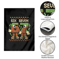 Six Seven Brainrot Italian Funny 67 Garden Flag Checkered Kids Gaming Meme