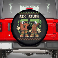 Six Seven Brainrot Italian Funny 67 Spare Tire Cover Checkered Kids Gaming Meme