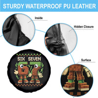 Six Seven Brainrot Italian Funny 67 Spare Tire Cover Checkered Kids Gaming Meme