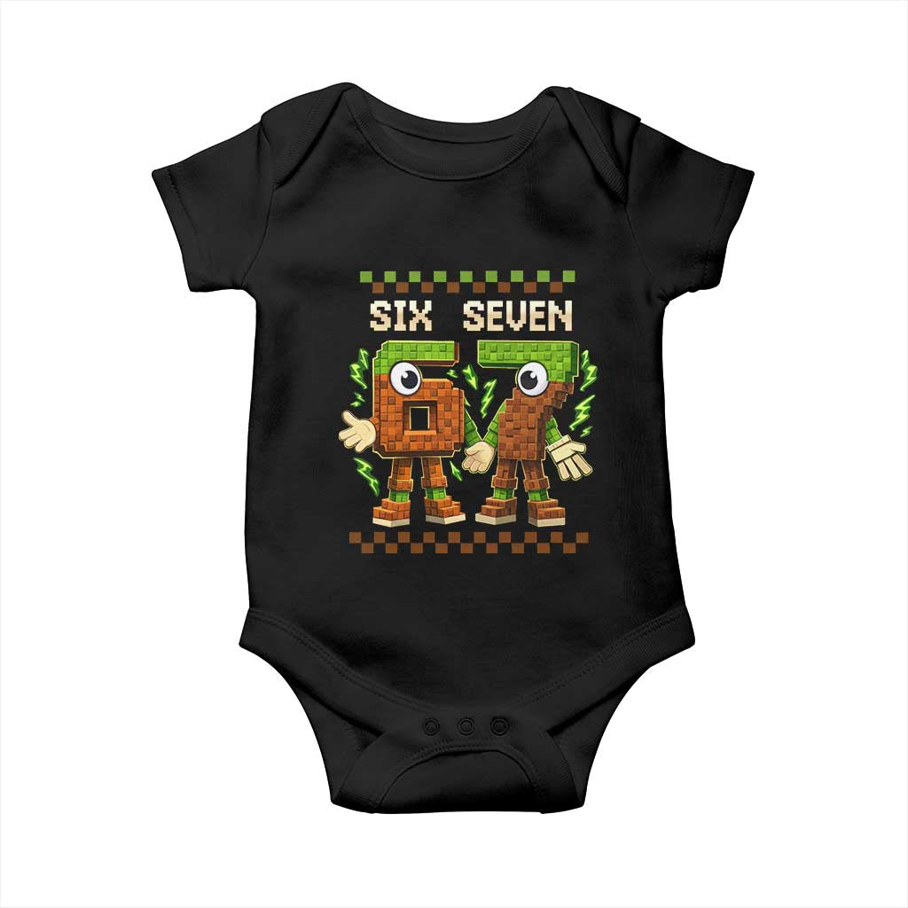 Six Seven Brainrot Italian Funny 67 Baby Onesie Checkered Kids Gaming Meme
