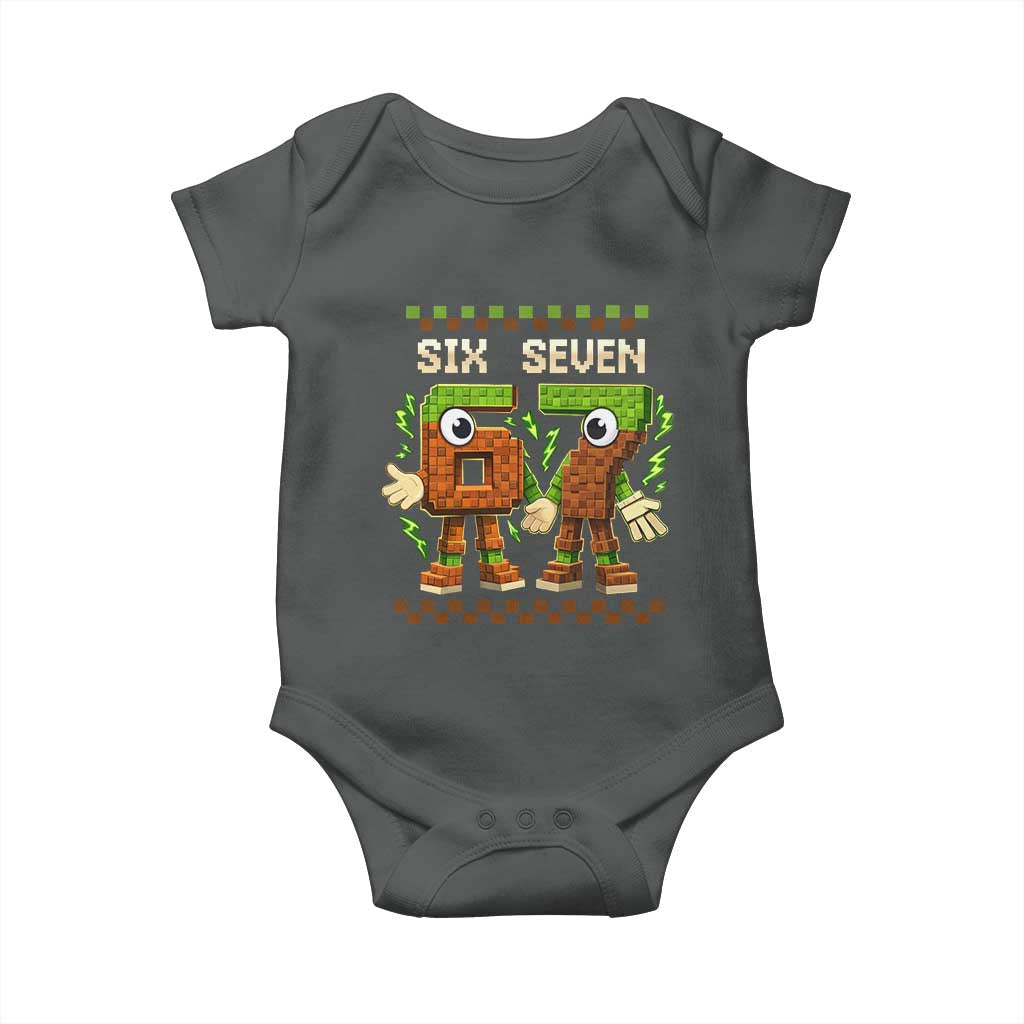 Six Seven Brainrot Italian Funny 67 Baby Onesie Checkered Kids Gaming Meme